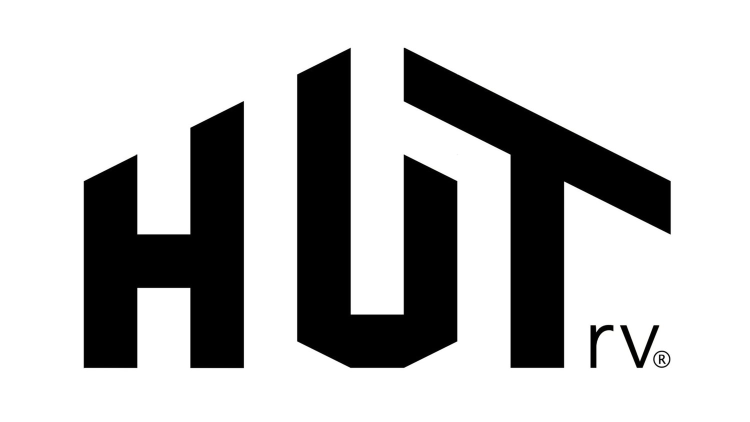 Black logo for the HUTrv brand with a white background.